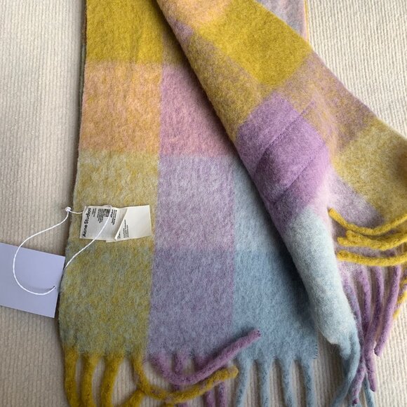 Acne Studios Check Wool Scarf - Picture 4 of 5
